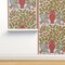 Birds Stone Fruit Art Deco Lemon Crane Heron Peaches Arts And Crafts Amphora Tree Faux Mosaic Large Scale Custom Removable Wallpaper by Spoonflower Peel & Stick Wallpaper 2FT Wide